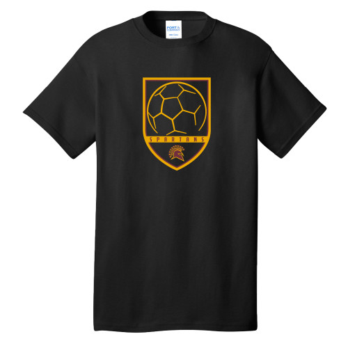  Extended Black T Shirt - Spartans Soccer Shield