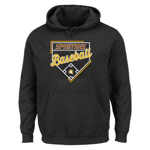 Extended Black Hoodie - Baseball with Diamond - Spartans