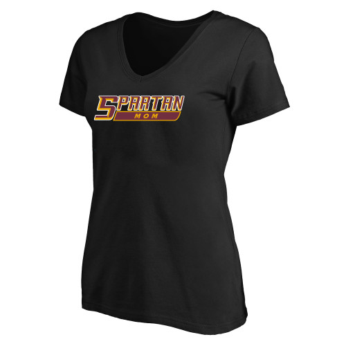  Womens Plus Black V Neck T Shirt - Mom