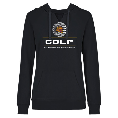  Womens Plus Black Hoodie - St. Thomas Aquinas Golf Stacked