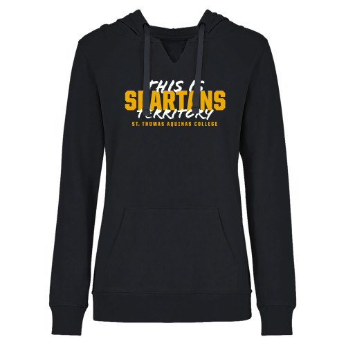  Womens Plus Black Hoodie - STAC - This is Spartans Territory