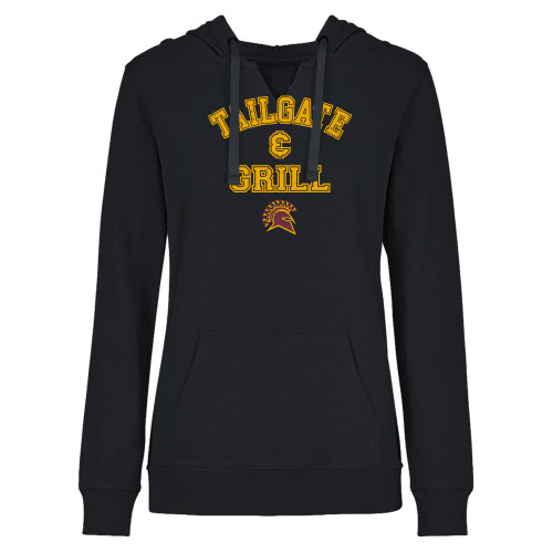  Womens Plus Black Hoodie - STAC - Tailgate and Grill