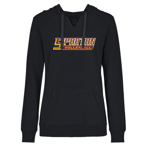  Womens Plus Black Hoodie - Volleyball
