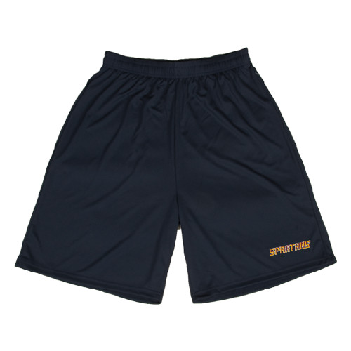  Black Performance Classic 9 Inch Short - Spartans Word Mark