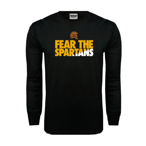  Black Long Sleeve T Shirt - Fear The Spartans