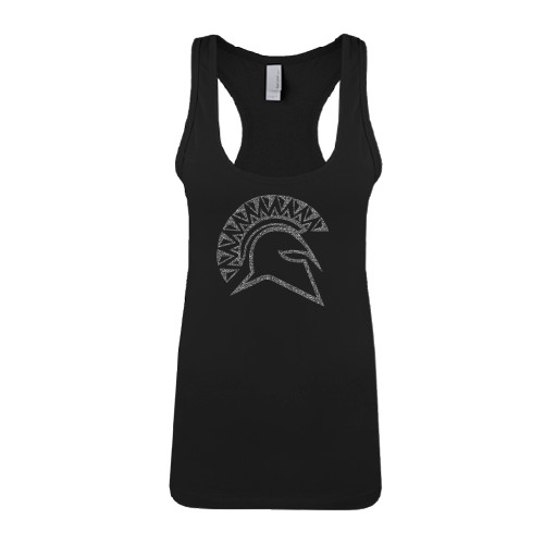  Next Level Womens Black Racerback Tank  - Official Logo Graphite Glitter