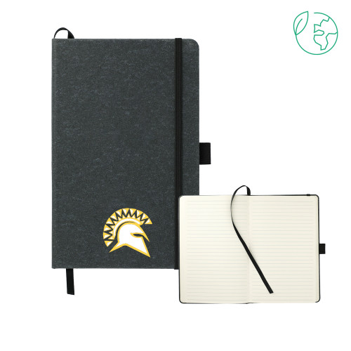  5.5 x 8.5 Black FSC Mix Recycled Leather Bound Journal - Official Logo
