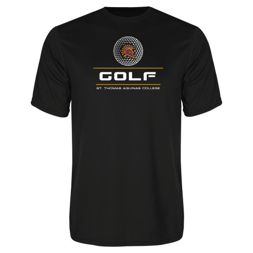  Black Performance Tee - St. Thomas Aquinas Golf Stacked