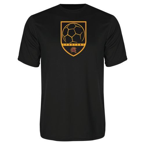  Black Performance Tee - Spartans Soccer Shield