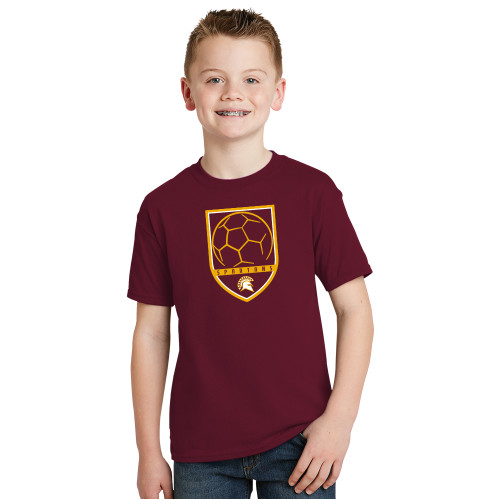  Youth Maroon T Shirt - Spartans Soccer Shield