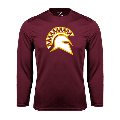  Maroon Performance Long Sleeve Shirt - Official Logo
