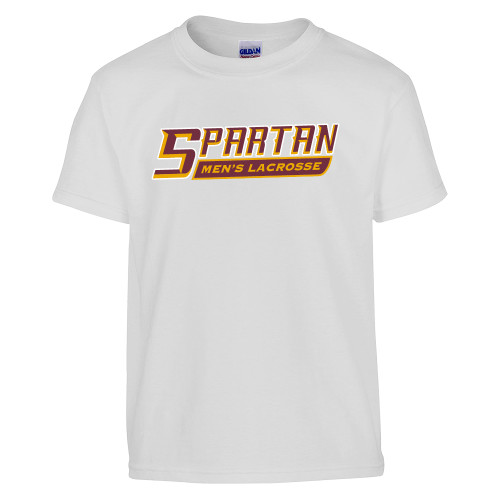  Youth White T Shirt - Mens Lacrosse - Spartans