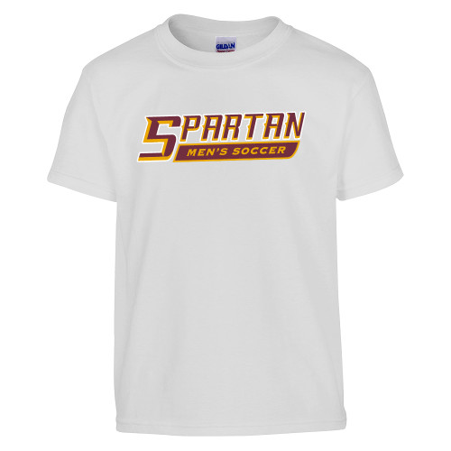  Youth White T Shirt - Mens Soccer - Spartans