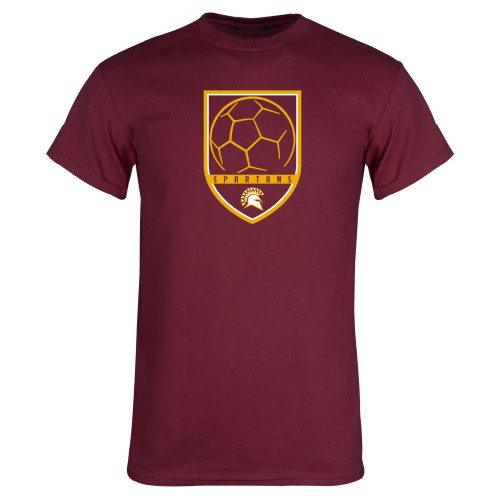  Maroon T Shirt - Spartans Soccer Shield