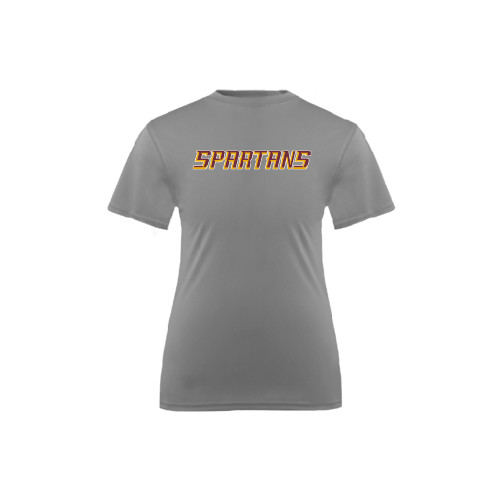 Youth Performance Grey Concrete Tee - Spartans Word Mark