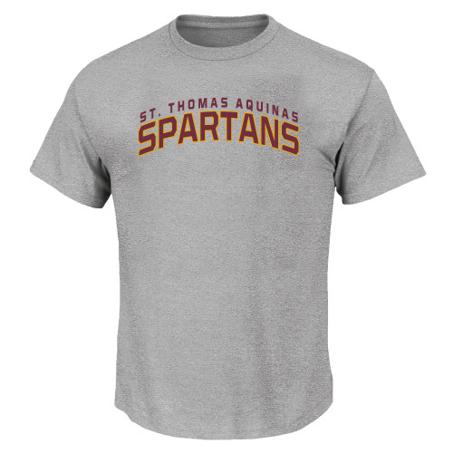  Tall Heather Grey T Shirt - St. Thomas Aquinas Spartans Arched