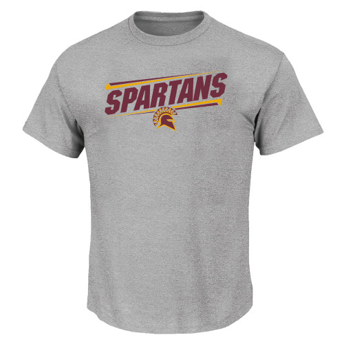  Tall Heather Grey T Shirt - Spartans Angled
