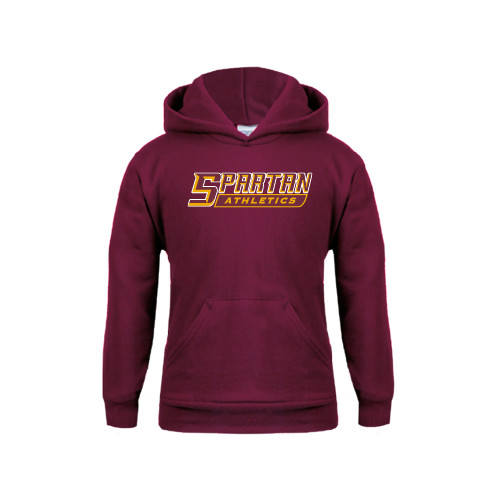  Youth Maroon Fleece Hoodie - Spartan Athletics Word Mark