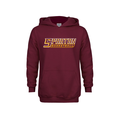  Youth Maroon Fleece Hoodie - Basketball