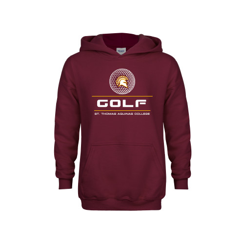  Youth Maroon Fleece Hoodie - St. Thomas Aquinas Golf Stacked