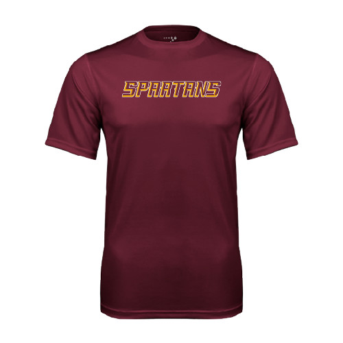  Maroon Performance Tee - Spartans Word Mark
