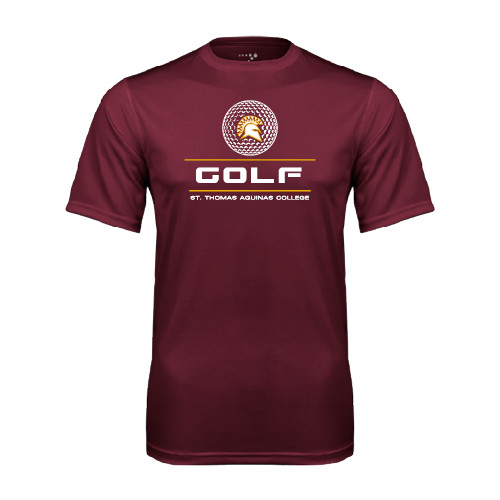  Maroon Performance Tee - St. Thomas Aquinas Golf Stacked