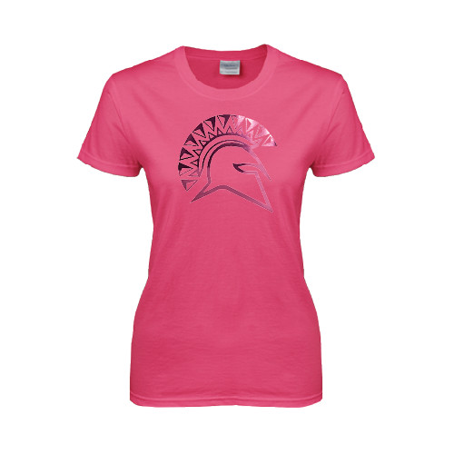  Womens Hot Pink Short Sleeve Tee - Official Logo Foil