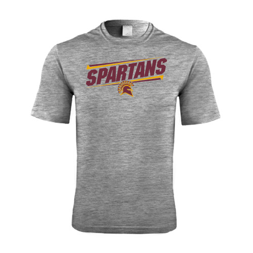 Grey Heather Performance Contender Tee - Spartans Angled
