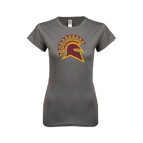  Next Level Womens Charcoal Boyfriend Tee - Official Logo