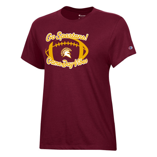  Champion Womens Maroon Core Short Sleeve Tee - STAC - Game Day Vibes
