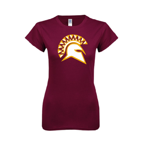  Next Level Womens Maroon Boyfriend Tee - Official Logo