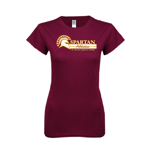  Next Level Womens Maroon Boyfriend Tee - Spartan Athletics