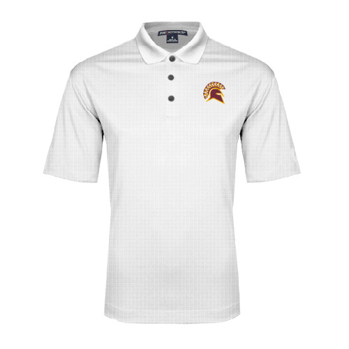  White Performance Fine Jacquard Polo - Official Logo