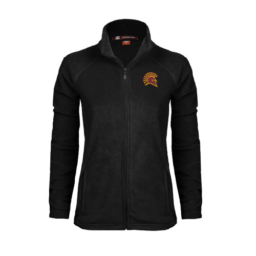  Womens Black Fleece Full Zip Jacket - Official Logo
