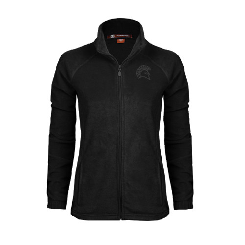  Womens Black Fleece Full Zip Jacket - Official Logo
