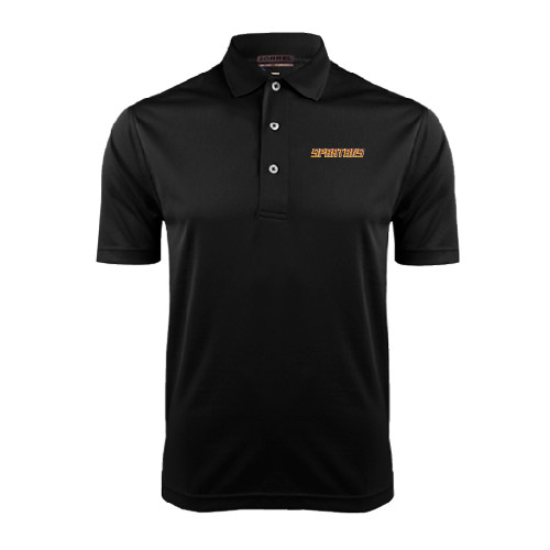  Black Dry Mesh Polo - Spartans Word Mark