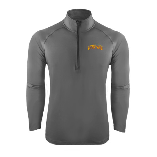  Sport Tek Charcoal Sport Wick Stretch 1/2 Zip Pullover - St. Thomas Aquinas Spartans Arched