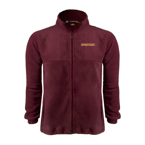  Maroon Fleece Full Zip Jacket - Spartans Word Mark