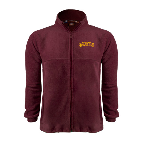  Maroon Fleece Full Zip Jacket - St. Thomas Aquinas Spartans Arched