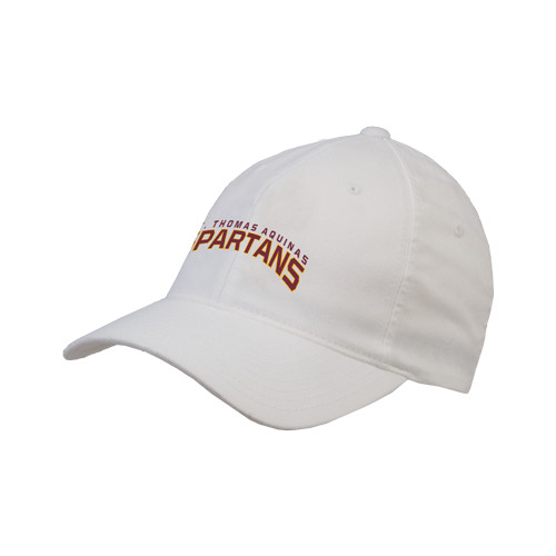  White Flexfit Structured Low Profile Hat - St. Thomas Aquinas Spartans Arched