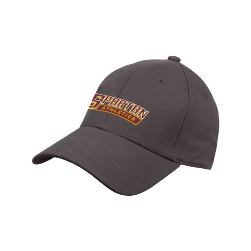 Charcoal Structured Adjustable Pro Style Hat - Spartan Athletics Word Mark