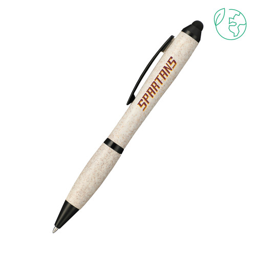  Nash Wheat Straw Ballpoint Beige Stylus Pen - Spartans Word Mark