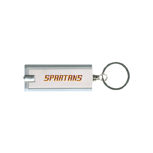  Turbo White Flashlight Key Holder - Spartans Word Mark