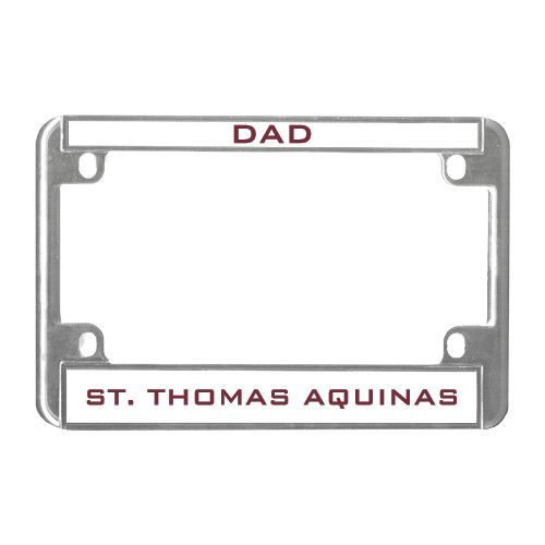  Metal Motorcycle License Plate Frame in Chrome - Dad