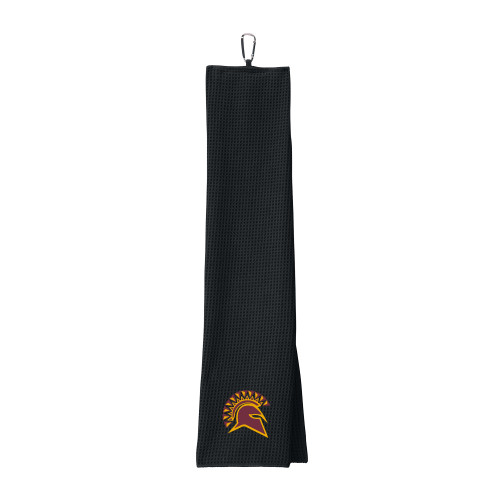  Black Waffle Microfiber Golf Towel - Official Logo