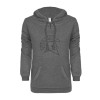 Thumbnail image for  ENZA Womens Dark Heather V Notch Raw Edge Fleece Hoodie