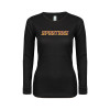Thumbnail image for  Womens Black Long Sleeve V Neck Tee 