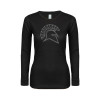 Thumbnail image for  Womens Black Long Sleeve V Neck Tee 