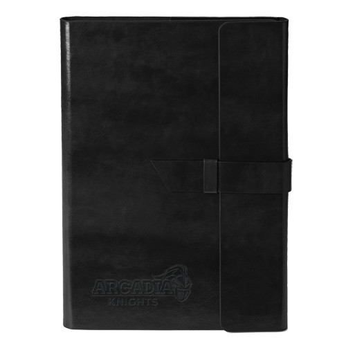  Fabrizio Black Portfolio w/Loop Closure - Official Logo Engraved