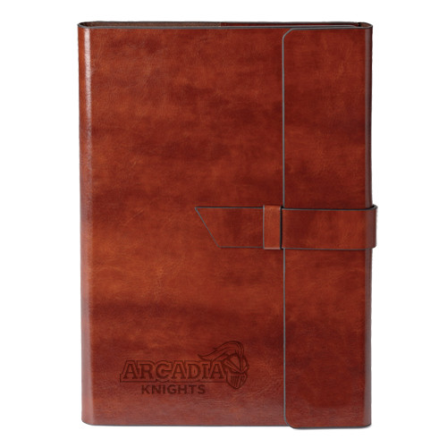  Fabrizio Brown Portfolio w/Loop Closure - Official Logo Engraved